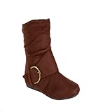 Coshare Women's Fashion Wrinkled Metal Wrap Slouch Booties