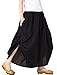 Mordenmiss Women's New Elastic Waist Wide Leg Pants with Pockets (L, Style 1-Black)