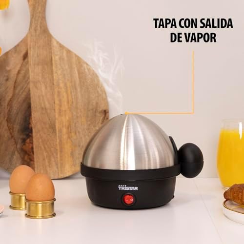 EK-3076 – Cocedor de huevos, para 7 huevos, color acero inoxidable
