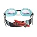 Bling 2O Kids Swimming Goggles - Teal Race Car Swim Goggles for Boys and Girls - Anti Fog, No Leak, Non Slip, UV Protection with Hard Travel Case - 8+