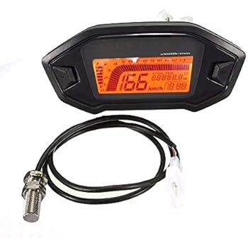 SAMDO 6 Gear Universal Motorcycle Speedometer Tachometer Digital Odometer 199 KMH MPH 14000RPM Dirt Motorcycle 1,2,4 Cylinder With Water Temperature