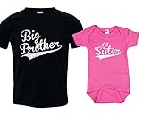 Sibling Shirt Set for Sisters and Brothers, Includes Big Brothers Baseball Shirt
