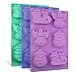 SENHAI 3 Pack Christmas Silicone Molds, Soap Chocolate Trays Cake Baking Pans, with Shape of Snowman Reindeer Sleigh, 6 Cavities - Purple, Blue, Green