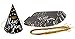 New Years Eve Party Hats - 24-Pack Cone Shaped Paper Hats Holiday Supplies, Black with Confetti Design, Includes Gold Elastic String, Easy Assembly, For Kids and Adults, 4.6 x 7 Inches