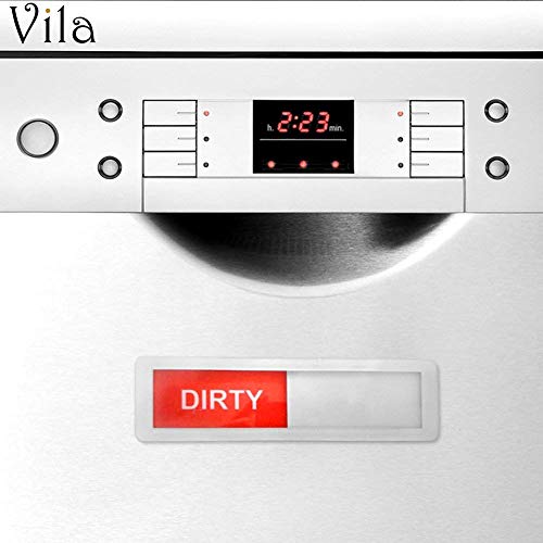 CLEAN/DIRTY Dishwasher Magnet - Easy to Read Acrylic Indicator - Smooth Glide - 3M Adhesive for extra strength - Low Profile Design - Sticks to any Surface - Scratch proof - For Home & Office use