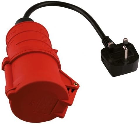 PAT Testing Adaptor 240v UK 13amp Plug to 415v 32amp 5 Pin 415v Socket (Red) by PASS