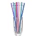DAKOUFISH 11 Inch Long Glitter Black Reusable Tritan Replacement Drinking Straws for 16 oz & 24 oz Mason Jar,Tumblers, Set of 12 with Cleaning Brush (11inch, Glitter Black)
