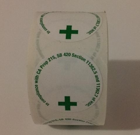 Green Cross Califorina Small Round State Compliant Labels (300 Labels) for Identifying Concentrates, Marijuana, Pot, Weed Containers