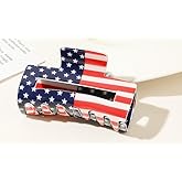 Red White Blue Patriotic Hair Claw Clip for, 4th of July Hair Claw Clip Patriotic Independence Day Accessory American Flag Hair Accessory for Women Clips and Barrettes