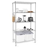 Cozzine Storage Shelves, Adjustable Storage Shelves Heavy Duty Steel Tube 5-Tier Wire Shelving Unit,17.72