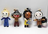 Slasher Horror Set of 4 x Voodoo String Doll Keychain Keyring Ornament Charms