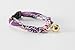 Necoichi Chirimen Hanabi Fireworks Cat Collar (Purple) with Bell Safety Breakaway Soft Lightweight for Cats Kitty Kitten Japanese Stylish Pattern, No.1 Seller in Japan