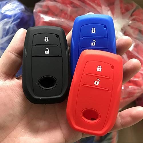 Fricgore - Car Key Cover Protector_Silicone key fob cover case protect skin set shell hood for Toyota Hilux Innova ZELAS Fortuner remote 2 button keyless Holder - (Color Name:Blue)