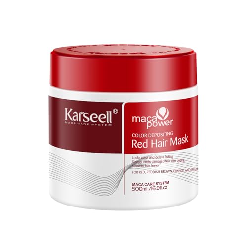 Karseell Color Depositing Conditioner, Red Hair Mask for Color-Treated Hair | Deep Repair Treatment, Color Boosting, Hydrates and Enhances Red Tones for Color-Treated Hair 500ml