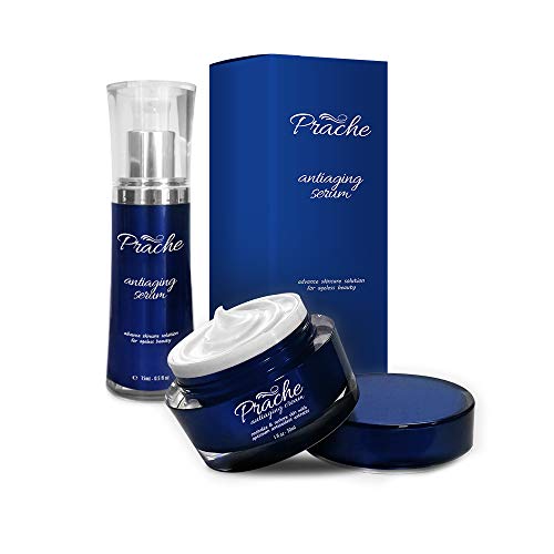 #1 Dermatologist Tested Prache Anti-Aging Cream & Prache Serum (Pack of Two) - Remove Fine Lines and Wrinkles with Best Anti-Aging Skin Care Kits