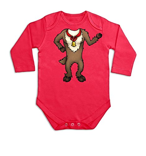 Reindeer Head Costume Long Sleeve Baby Grow