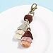 Pom Pom Tassel Keychain - Women's Novelty Keychains For Purse Bag Charm, Unique Gifts For Girls Jewelry (Brown)