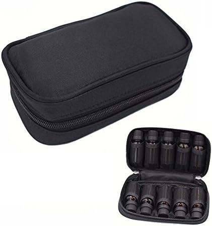 10 Bottles Essential Oil Carrying Case Holds for 5ml 10ml and 15ml Storage Bag(Black)