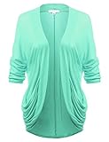 JJ Perfection Women's 3/4 Sleeve Thin Open Drape Cardigan