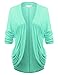 JJ Perfection Women's 3/4 Sleeve Thin Open Drape Cardigan