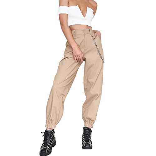Womens Harem Baggy Pants ,Vanvler Ladies Slacks Wide Trousers Hip Hop Dance Leggings (M, Khaki)
