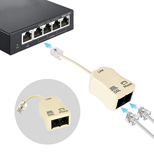 Phone Jack Splitter, Inline DSL Splitter Filter for Phone Line (1 Pcs