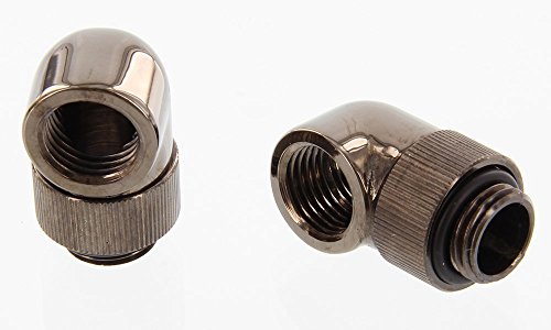 EK-AF 90 ANGLED G1/4 Rotary Fitting - Black Nickel 2 PACK