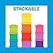 Re-Play Made in The USA 7 Piece Stackable Food and Snack Storage Containers for Babies, Toddlers and Kids of All Ages - Bright Pink, Aqua, Purple (Sparkle)