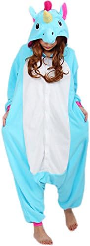 Arrowder Unisex Cartoon Jumpsuits Clothing Animals Cosplay Costumes Blue unicorn L
