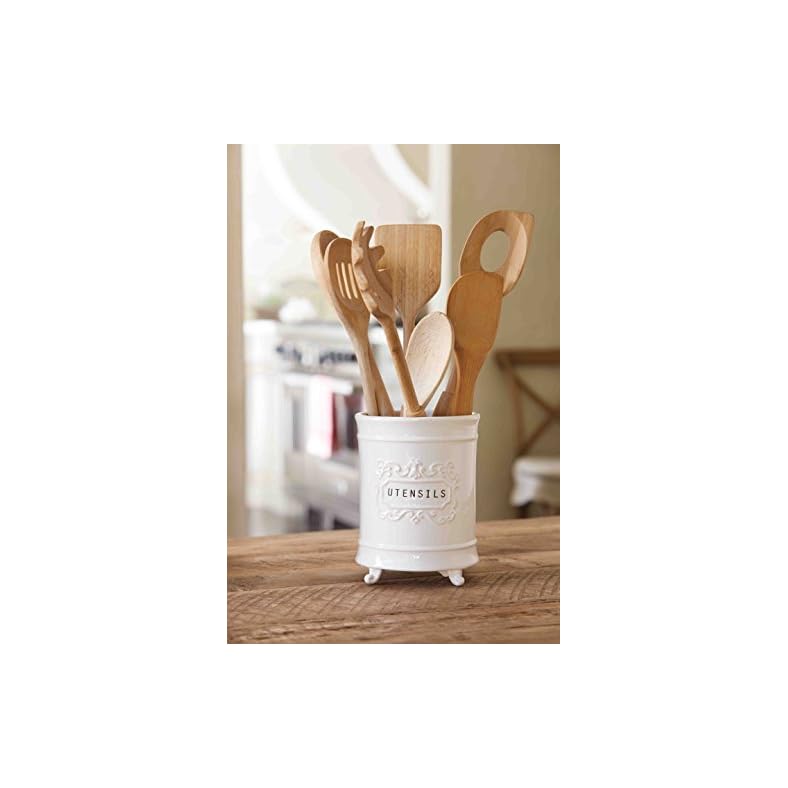 Mud Pie Circa Utensil Ceramic Holder, 6.5"x5" dia MustHaves at Home