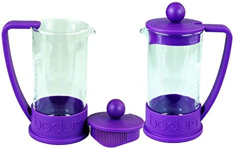 Pack of Two Bodum Brazil Cafetiere jugs, Purple, (0.350l)/12 fl.oz, Replacement Beaker with Handle and lid, Plunger not Included, high Quality Product by Bodum.