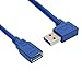 Right Angle USB Adapter, SNANSHI USB 90 Degree Adapter USB3.0 A Male to Female 90 Degree Left and Right Angle Extender 1 Feet 2 Pack