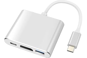 FREEBALA 3 in 1 USB C to HDMI Adapter, Type C to 4K HDMI Adapter with 100W PD & USB 3.0 Port, Multiport Hub Compatible with MacBook Pro, iPad Air, iPhone 15/16, Laptop, TV, Switch, Monitor and More (Silver)