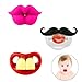Funny Baby Mustache Pacifier: Cute Baby Pacifiers Designed with Adorable kiss Lips, Funny Teeth and Mustaches Make Them a Perfect Baby Shower Gift for Small Boys or Girls