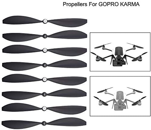 Ljnuanrg Drone Propellers - Self-Tightening Propeller Blades Wings Accessories Parts for GoPro Karma 8pcs Include 2pcs CW + 2pcs CCW (Black)
