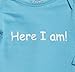 Baby Be Mine Newborn Gown and Hat Set (Newborn 0-3 Months, Aqua Blue Here I Am)