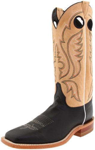 Justin Boots Men's U.S.A. Bent Rail Collection 13" Boot Wide Square Double Stitch Toe Leather Outsole,Black Burnished Calf/Toast Tumbleweed,14 D US