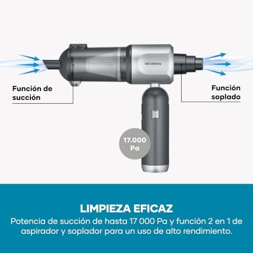 Aspirador de Mano 3 en 1,Potente Aspirador soplador de Aire e inflador, 120 W, 17000Pa, 3 Niveles, 240000rpm, S-Power Duoboost, Antracita, HV 7149