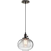 Kichler Avery 9.75" 1 Light Mini Pendant with Clear Seeded Glass in Olde Bronze®