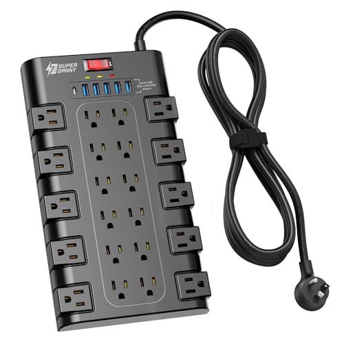 SUPERDANNY Power Strip Surge Protector 8ft