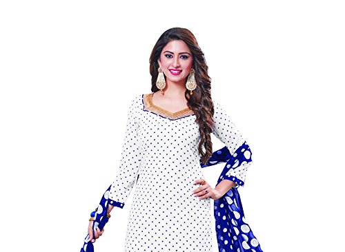 rk fashion women's cotton unstitched salwar suit dupatta material(white_free size)