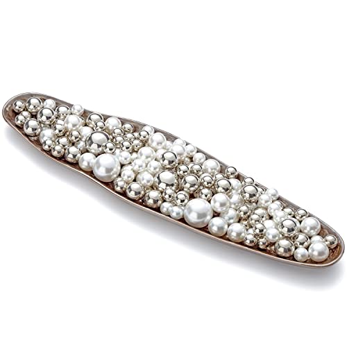 NOTCHIS Silver and White Floating Pearls Beads for Vases, No Hole Highlight Pearl Bead Vase