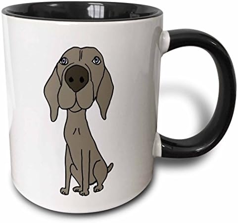 3drose All Smilesアート犬 かわいいweimaraner Puppy Dog Cartoon マグカップ 15 Oz Two Tone Black Mug Mug 0123 9