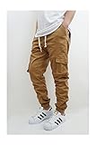 URBANJ MEN'S WHEAT CARGO TWILL JOGGER PANTS