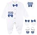 Lilax Baby Boy Jewels Crown Layette 4 Piece Gift Set 0-3 Months Royal Blue