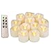 Erosway Flameless Candles, Realistic Flickering Votive Candle Tea Light Battery Operated, 200 Hours of Nonstop Working with Remote and 4/8 Hours Timer, Pack of 12 LED Candles (White)