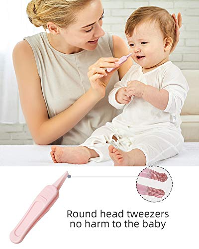 Baby Manicure Kit,RONBEI Baby Nail Clipper,Baby Grooming Set Nail Care Kit for Infant,Newborn & Toddler,with Baby Clipper,Scissors,File & Tweezers (Pink) - Thumbnail 4