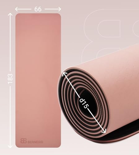 8MM Yoga Mat with Carrying Strap Anti-Slip for Home Workout Exercises Meditation Eco Friendly, Non Skid TPE Yoga Mattres for Pilates 183x61x0.8cm Thick