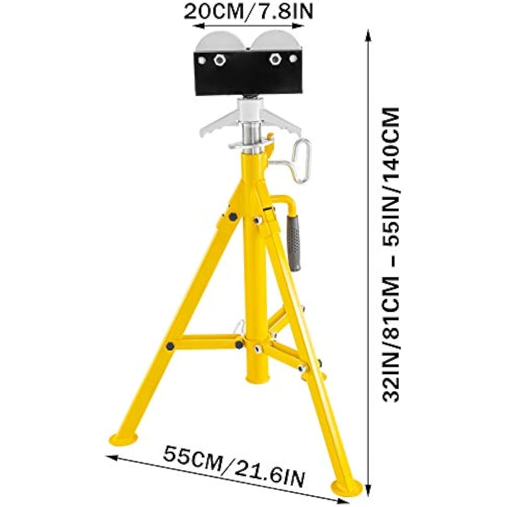 0.512 Inch Roller Pipe Stand Adjustable Height 2852 6800lb Jack
