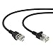 InstallerParts Ethernet Cable CAT6A Slim Cable UTP Booted 1 FT - Black - Professional Series - 10Gigabit/Sec Network/High Speed Internet Cable, 550MHZ, 28AWG